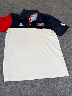 Men’s Short Sleeve Polo Shirt - White / Navy / Red